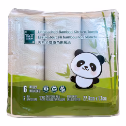 T&T 2Ply Bamboo Kitchen Towels (6 rolls)