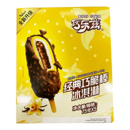 Yili Qiao Le Zi Chocolate & Vanilla Ice Cream Bar (5x75g)