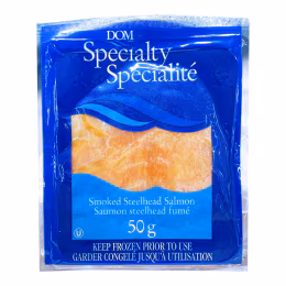 DOM Frozen Smoked Steelhead Salmon (~50g)