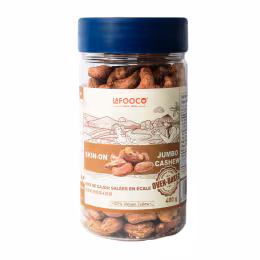 LAFOOCO Jumbo Skin-On Cashews – Salted (400g)
