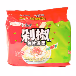 Master Kong Chopped Red Pepper Flavoured Fish Noodles (5x105g)