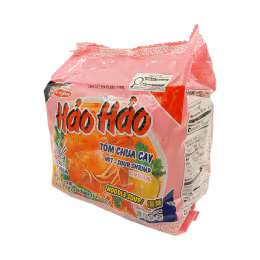 Hao Hao Chilli and Lime Shrimp Instant Noodles (5x77g)