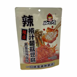 Hao Ba Shi Spicy Marinated Bean Curd & Mushroom Snacks (200g)
