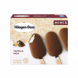 Haagen-Dazs Vanilla & Milk Chocolate Mini Ice Cream Bars (4x55mL)