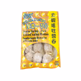 100% Deluxe Dim Sum Jumbo Shrimp, Pork & Dried Scallop Wontons (250g)