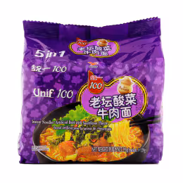 Tung-I Instant Noodle W/ Pickle-5 Pack 119gx5