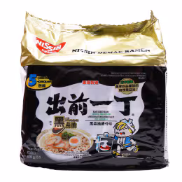 Nissin Demae Ramen Black Garlic Oil Tonkotsu Instant Noodles (100gx5)