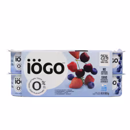 Iogo Original 0% Strawberry, Raspberry, Cherry, Fieldberry Yogurts (100gx16)