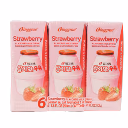 Binggrae Strawberry-Flavoured Milk Drink (6x200mL)