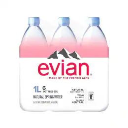 Evian French Alps Natural Spring Water (1Lx6)