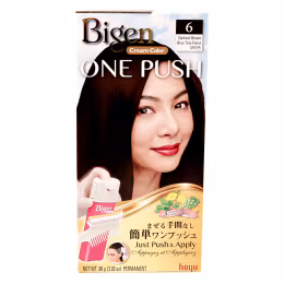 Bigen One Push Cream Color Darkest Brown #6 (80g)