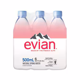 Evian French Alps Natural Spring Water (500mLx6)