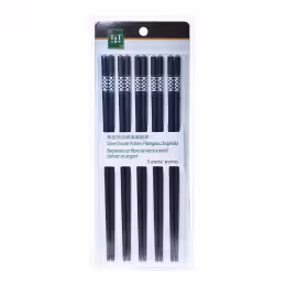 T&T Silver Damier Chopstick (5pairs)